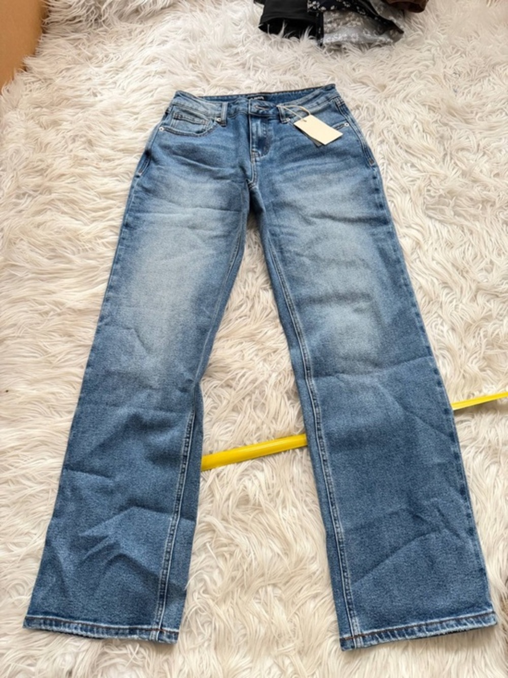 Flamingals straight leg stretchy denim jeans size XS FG13-2